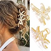 Fashey Starfish Claw Clips Gold Metal Hair Clip Seashell Hair Claw Cllips Mermaid Hair Accessories for Women (Gold)
