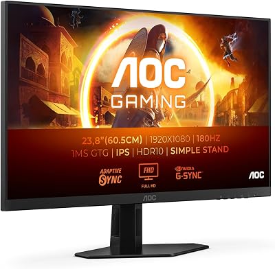 AOC 24G4XED 24 inch FHD Gaming Monitor 180Hz IPS HDR10 G-Sync Speakers