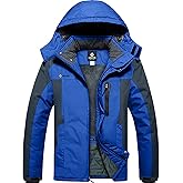 GEMYSE Men's Ski Snow Jacket Warm Winter Waterproof Coat Snowboard Rain Jacket Hooded Windproof Windbreaker