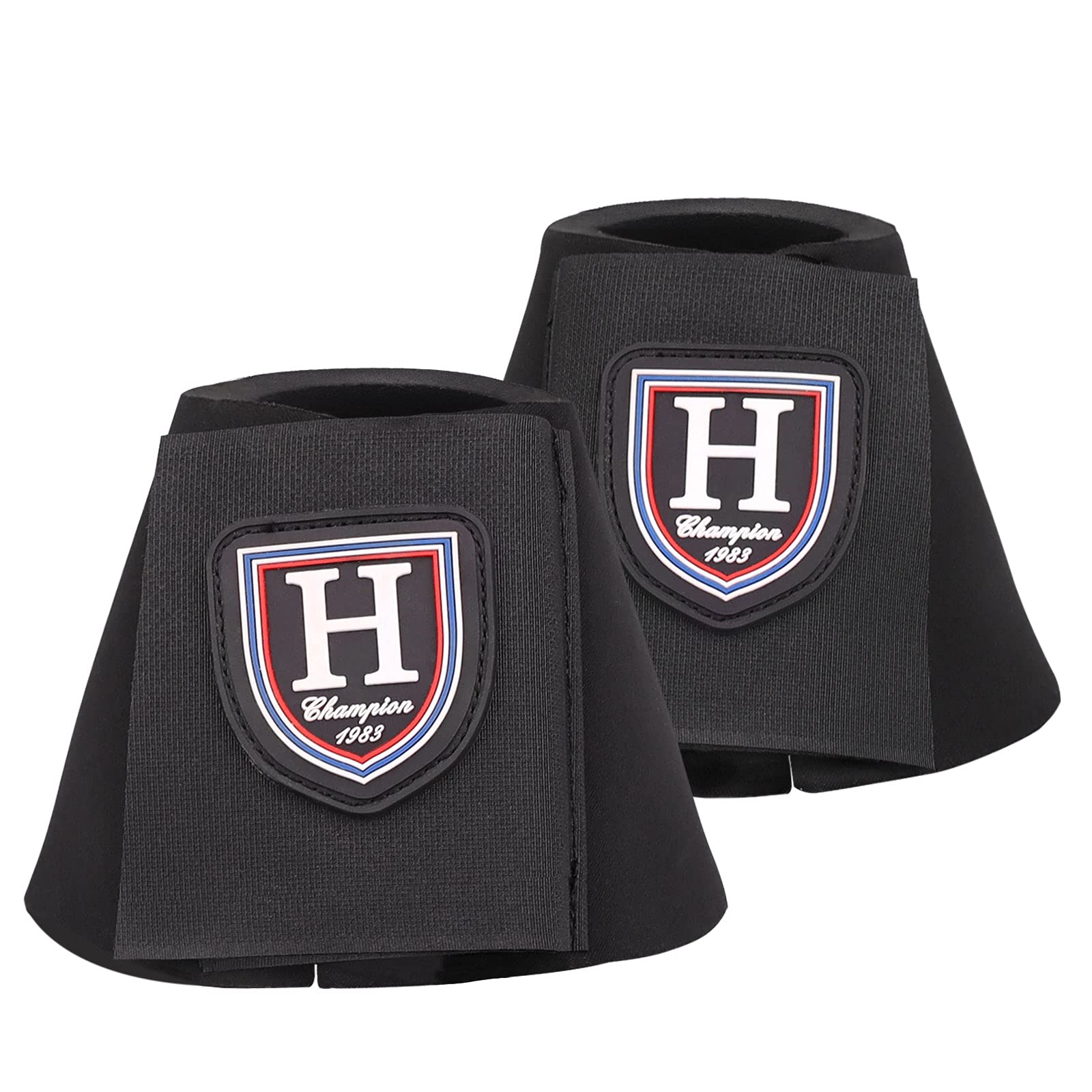 Harrison Howard Shock Absorbing Soft Texture Convenient Cleaning Horse Bell Boots Durable Protection for Your Horse Sold in Pairs Black L