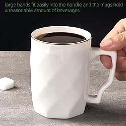 Chulan Coffee Mugs, 12OZ White Bone China Coffee