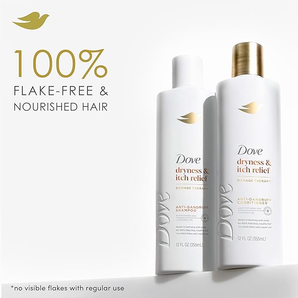 DOVE DAMAGE THERAPY DERMA SHAMPOO DRYNESS + ITCH FOR FLAKY SCALP WITH PYRITHIONE ZINC AND COCONUT OIL 12 FL OZ