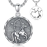 MEIDERBO Zodiac Necklace 925 Sterling Silver Constellation Celestial Necklace Zodiac Sign Charm Horoscope Astrology Jewelry Birthday Gifts for Men Women Christmas