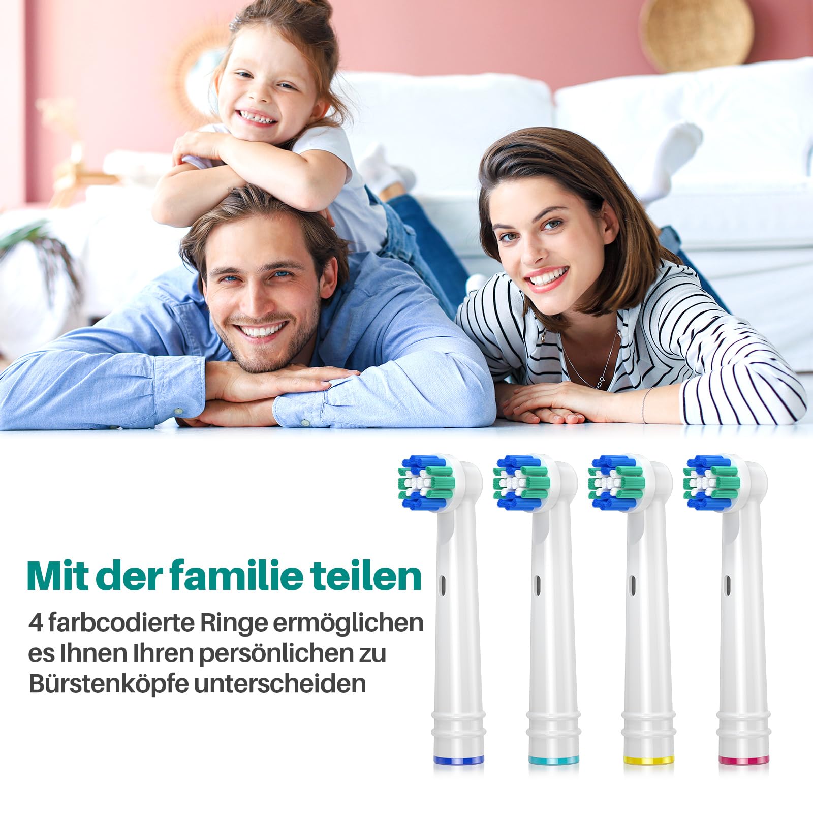 REDTRON Ersatzbürstenköpfe für Oral B, 8 Pack elektrische Zahnbürstenköpfe für Oral B Braun, Classic Precision Clean Bürstenköpfe Fit Professional Care, Vitality Pro Smart Genius Series und mehr,Weiß 8