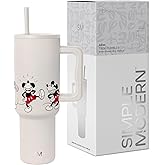 Simple Modern Disney 40 oz Tumbler with Handle and Straw Lid | Insulated Reusable Stainless Steel Water Bottle Travel Mug | Gifts for Women Men Him Her | Trek Collection | 40oz | Mickey Mouse Dances