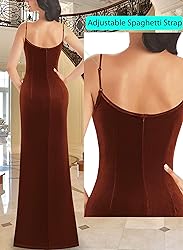 VFSHOW Womens 2025 Winter Velvet Formal Prom Maxi