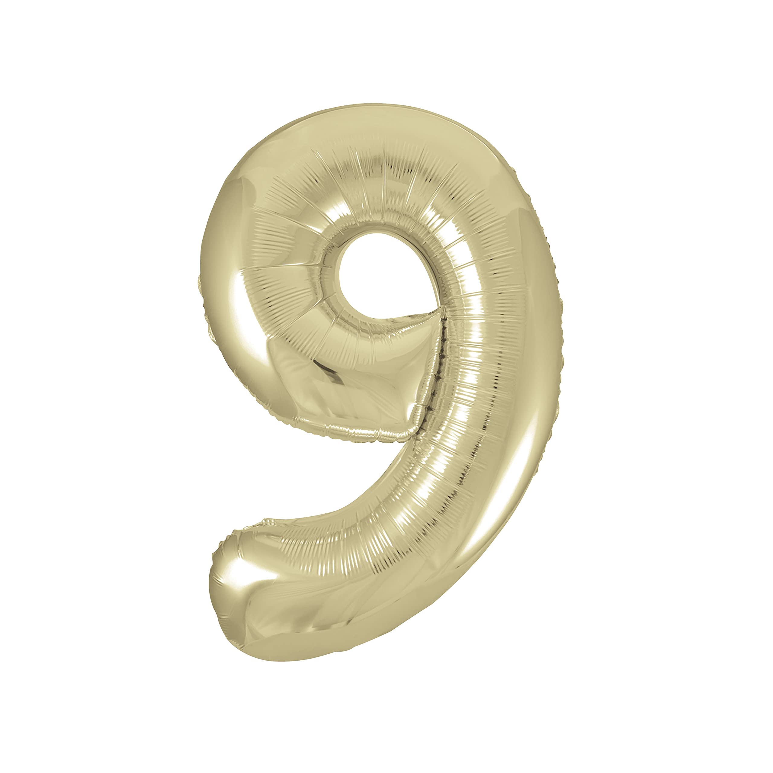 Gold Number 9 Shaped Large Foil Balloon (86cm) 1 Piece - Perfect for Birthday Parties and Special Events