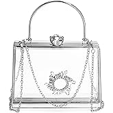 Rkrouco Women's Clear Purse Acrylic Clear Clutch Bag, Shoulder Handbag With Removable Chain | Acrylic, Clear, Removable Chain