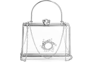 RKROUCO Women's Clear Purse Acrylic Clear Clutch Bag, Shoulder Handbag With Removable Chain