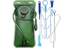 FGBNM Hydration Bladder with Cleaning Kit, Water Bladder with Cleaning Kit, Leakproof Water Reservoir for Hiking Biking Climbing Cycling Running Camping Backpack, Army Green