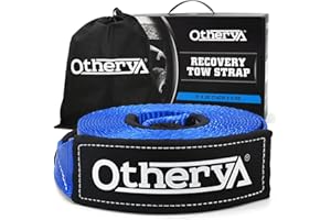 Recovery Tow Strap 3'' x 30 ft - Lab Tested 30,000lb Break Strength - Heavy Duty Draw String Bag Included - Triple Reinforced