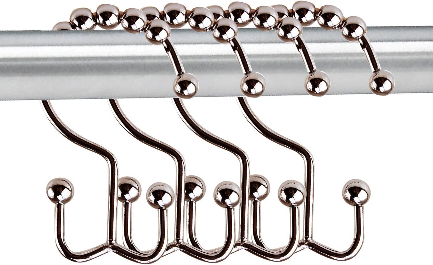 Utopia Bedding Shower Curtain Hooks Shower Rings Double Glide Roller - Polished Chrome - Set of 12 Rings (Bronze): Home & Kitchen