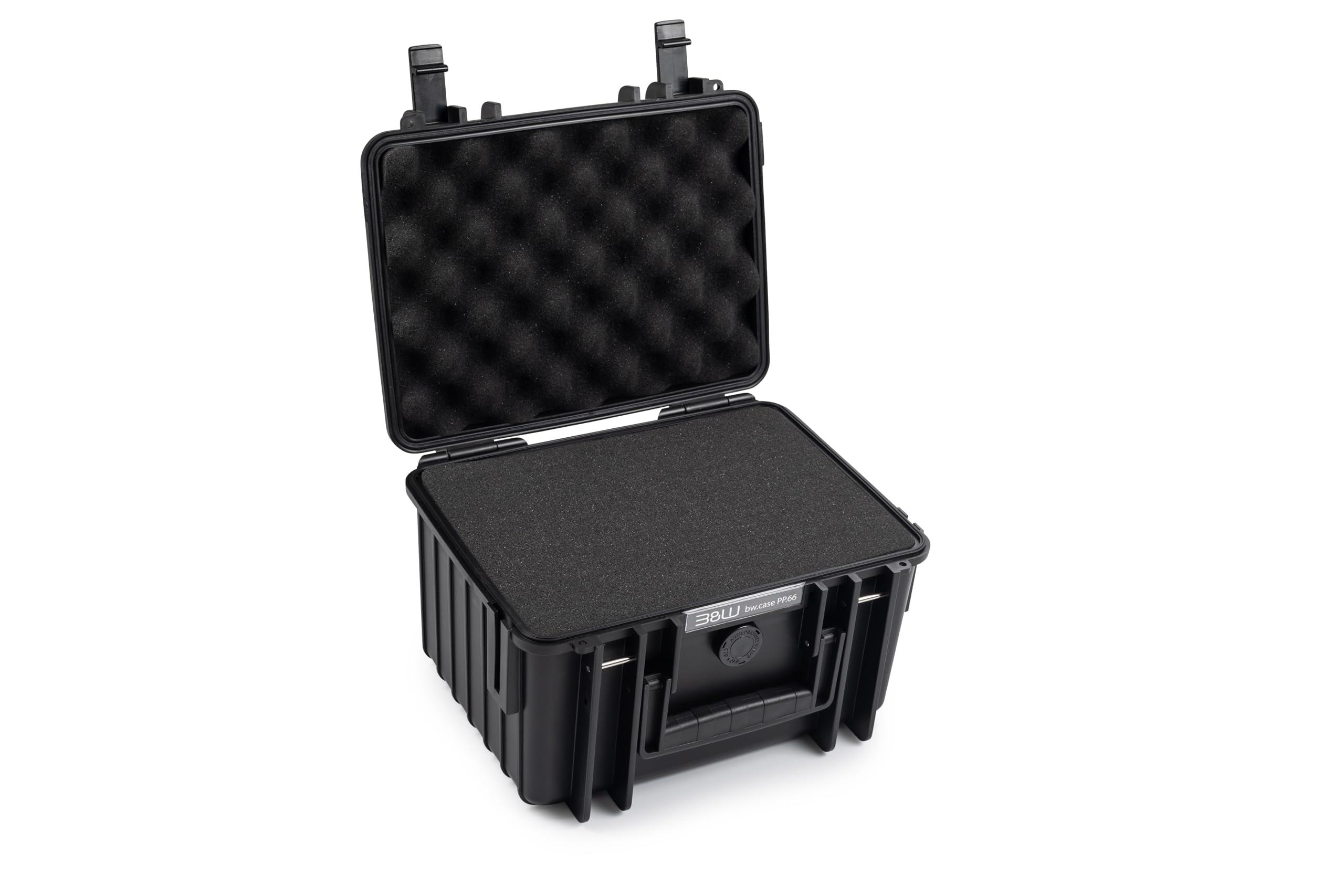 B&W Outdoor Transport Case - Type 2000 with Cubed Foam - Black - Waterproof according to IP67 Certification, Dustproof, Virtually Indestructible