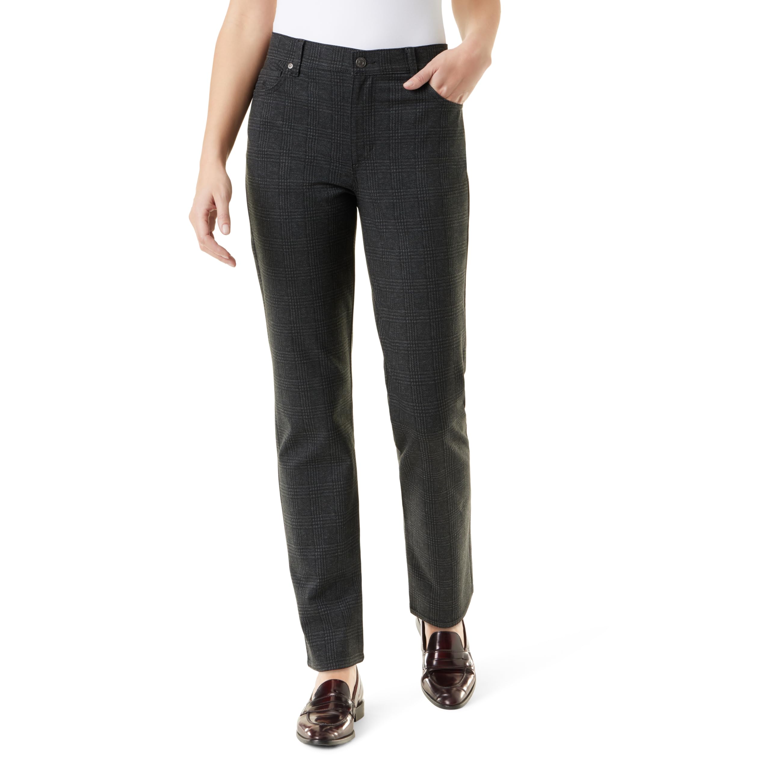 Gloria Vanderbilt Womens Amanda Ponte High Rise Knit Pant Standard