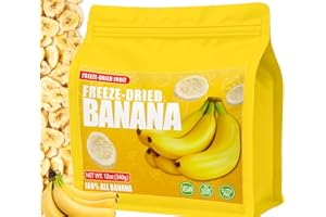EGCINA Freeze Dried Bananas 12oz (340g) – Crispy Banana Chips, Lightly Sweet, 100% Real Fruit Snack –Resealable Bag for Smoothies, Yogurt, Baking & On-the-Go Snacks