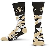 For Bare Feet NCAA mens Shattered Camo Crew Sock Ncaa