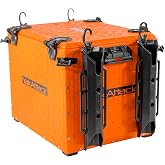 YakAttack BlackPak Pro 13" x 16" Kayak Fishing Crate with 4 Rod Holders - Orange | Tackle Storage Box &amp; Gear Organizer for Kayaks | Lightweight, Durable &amp; Customizable Marine Accessory | Made in USA