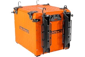 YakAttack BlackPak Pro 13" x 16" Kayak Fishing Crate with 4 Rod Holders - Orange | Tackle Storage Box & Gear Organizer for Kayaks | Lightweight, Durable & Customizable Marine Accessory | Made in USA