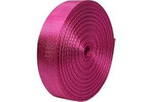 Devobunch 1 Inch Nylon Webbing Strap, Heavy Duty Nylon 10|25 Yard Webbing Roll, Durable Nylon Strapping for Indoor or Outdoor Gear, DIY Crafting, Repairing, 18 Vibrant Colors