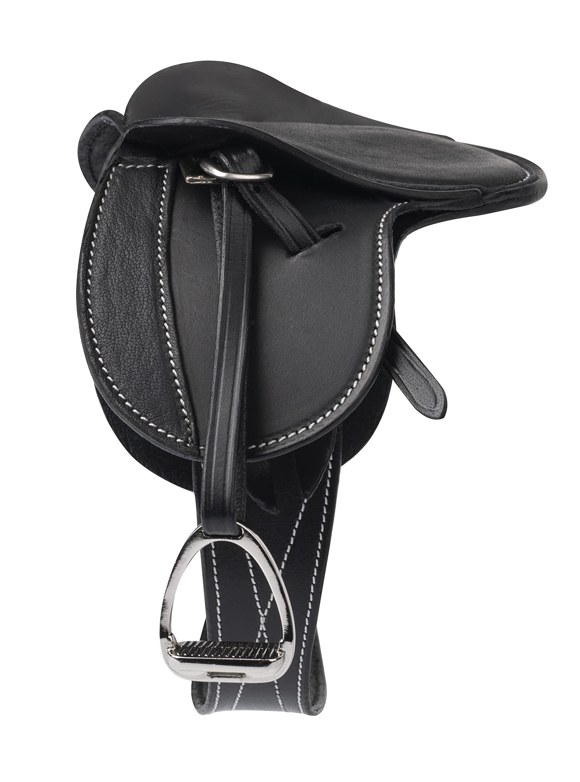 LeMieux Toy Pony Saddle - Black - Fine Grain Leather - Suitable for Ages 8 Years +