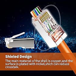 Shield RJ45 Cat6 Cat6a Pass Through Connectors Gold