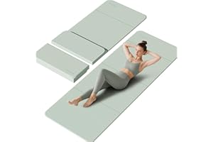 PAIDU Foldable Yoga Mat - 10mm Extra Thick, 75"26" Non-Slip Exercise Fitness Mat | SGS Eco-Certified, Portable for Yoga/Pilates/Studio/Home Workout