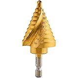 NEIKO 10174A Quick Change Spiral Grooved Step Drill Bit | 10 Step Drill Bit Sizes In One - 1/4" to 1-3/8" | High-Speed Steel 