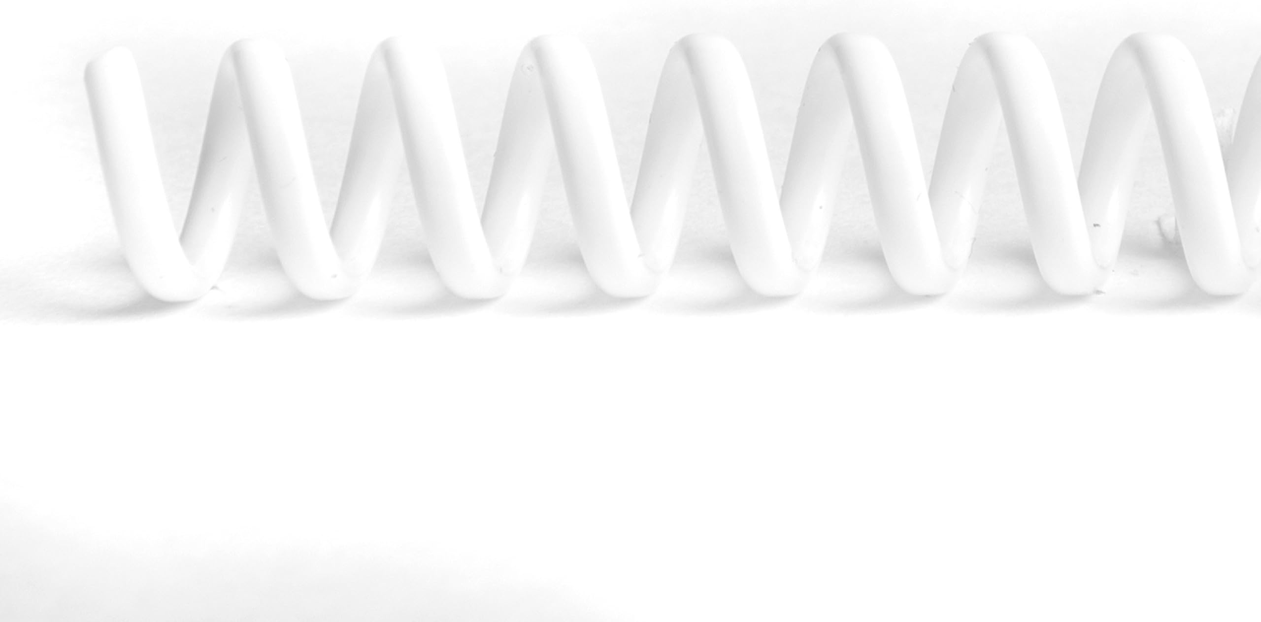 10MM PLASTIKOIL White PVC Spiral COILS - 4:1 Pitch - A4 Length - (Boxed in 200) (White)