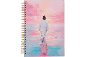 bitCNY Jesus Christ Spiral Notebook, Jesus Christ Walking on Water, Church Notes Journal, I Will Walk With Christ LDS, Home & Office, Spiral Bound 5.5x8.3