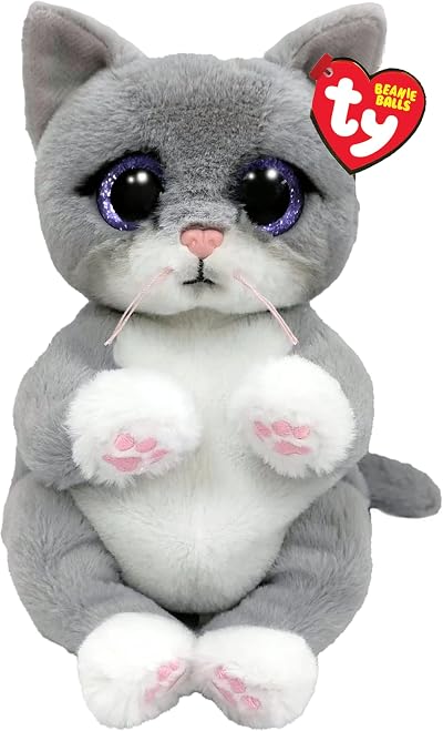 TY Beanie Bellies Morgan Cat Plush Toy 15cm TY Heart Tag Collectible