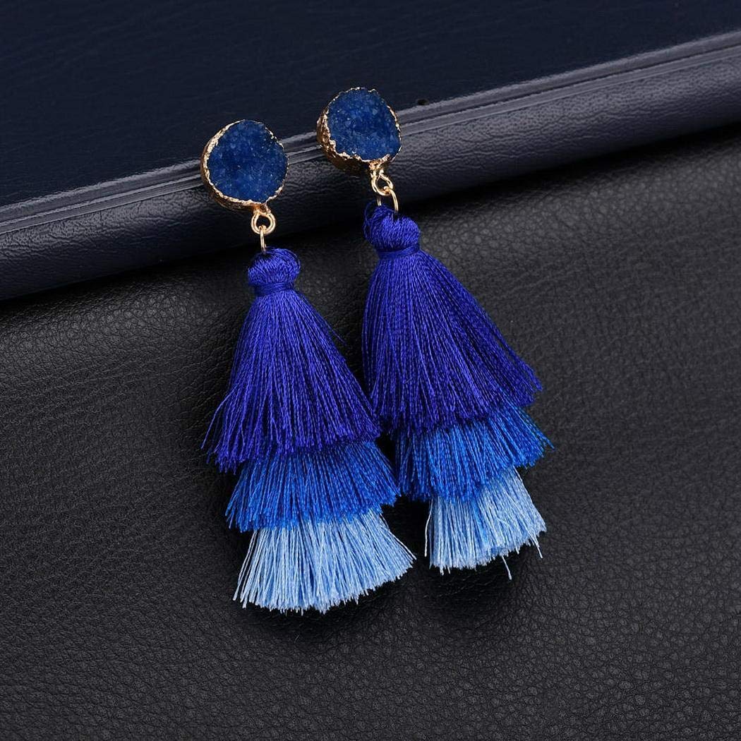 Zippem Ethnic Style Multi-layer Long Tassel Dangle Drop Earrings Women Gift Jewelry Drop & Dangle