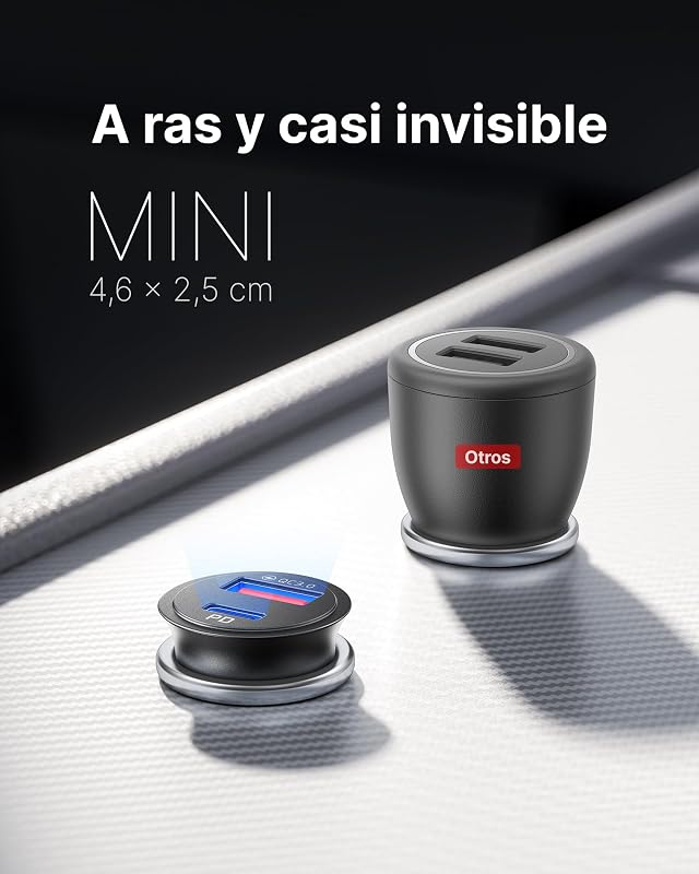 Carregador de carro iniu, carregador de carro de carregamento rápido total-60w 5a usb-a e usb-c, adaptador de metal para iphone12 pro max mini 11 xr 8 samsung s21 huawei lg ipad airpods laptops tablets.…