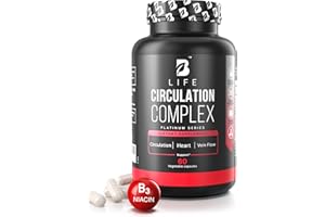 B LIFE COMPANY Circulation Support Supplement for Vein & Artery Health | Vascular Support with L-Arginine, Horse Chestnut & Butcher’s Broom | Promotes Healthy Leg Circulation & Vein Function | 60 Capsules