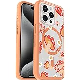 OtterBox iPhone 15 Pro (ONLY) Symmetry Series+ Case - Clear/Orange, Snaps to MagSafe, Ultra-Sleek, Raised Edges Protect Camera & Screen - Non-Retail Packaging