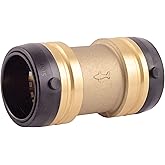 SharkBite 1-1/2 x 1-1/2 Inch Coupling, Push-to-Connect Brass Plumbing Fitting, UXL0141
