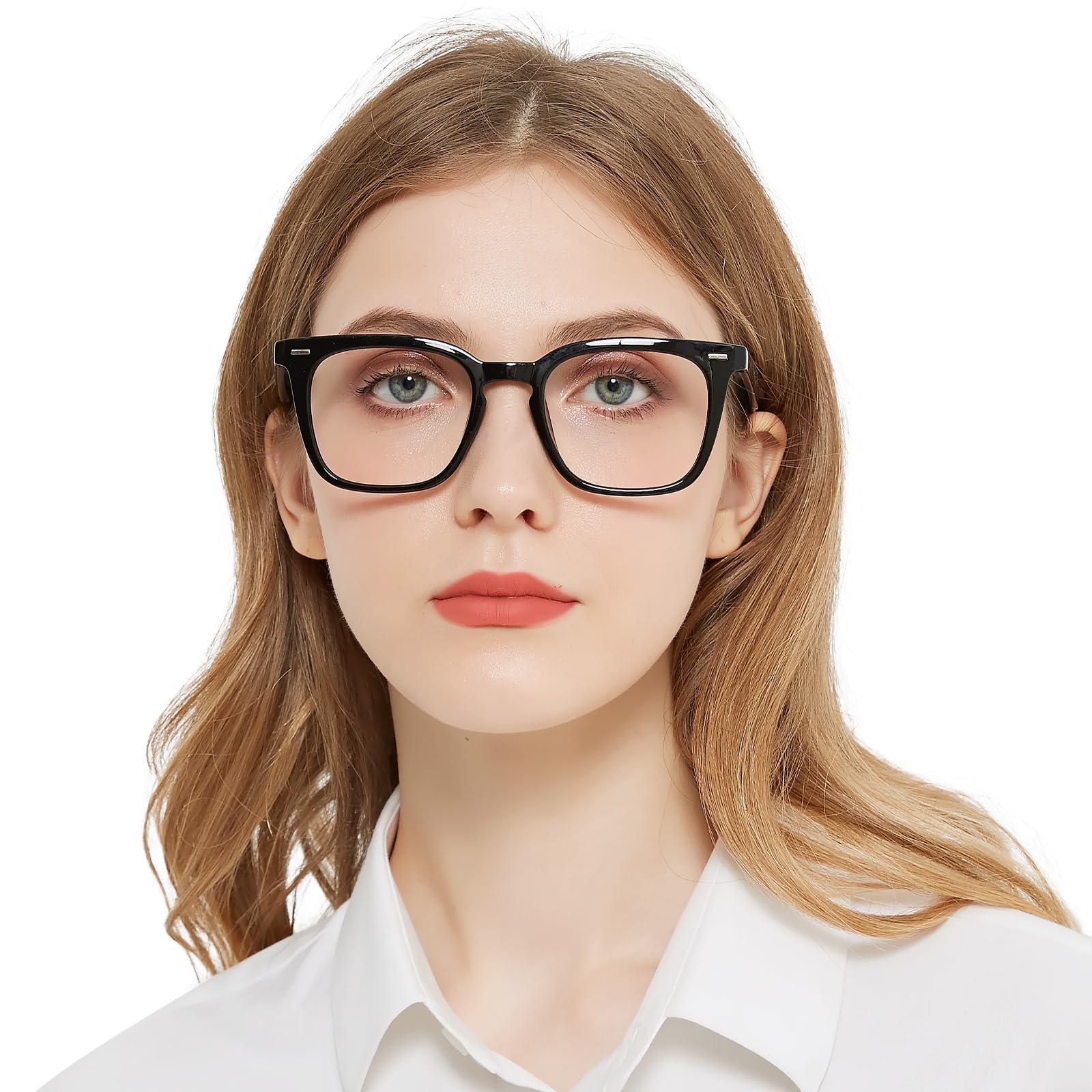 OCCI CHIARI Fashion Women's Reading Glasses 1.75 Big Rectangle Readers Glasses for Women Rivet Decorated Reading Glasses Spring Hinge (Black, 175) — image 1
