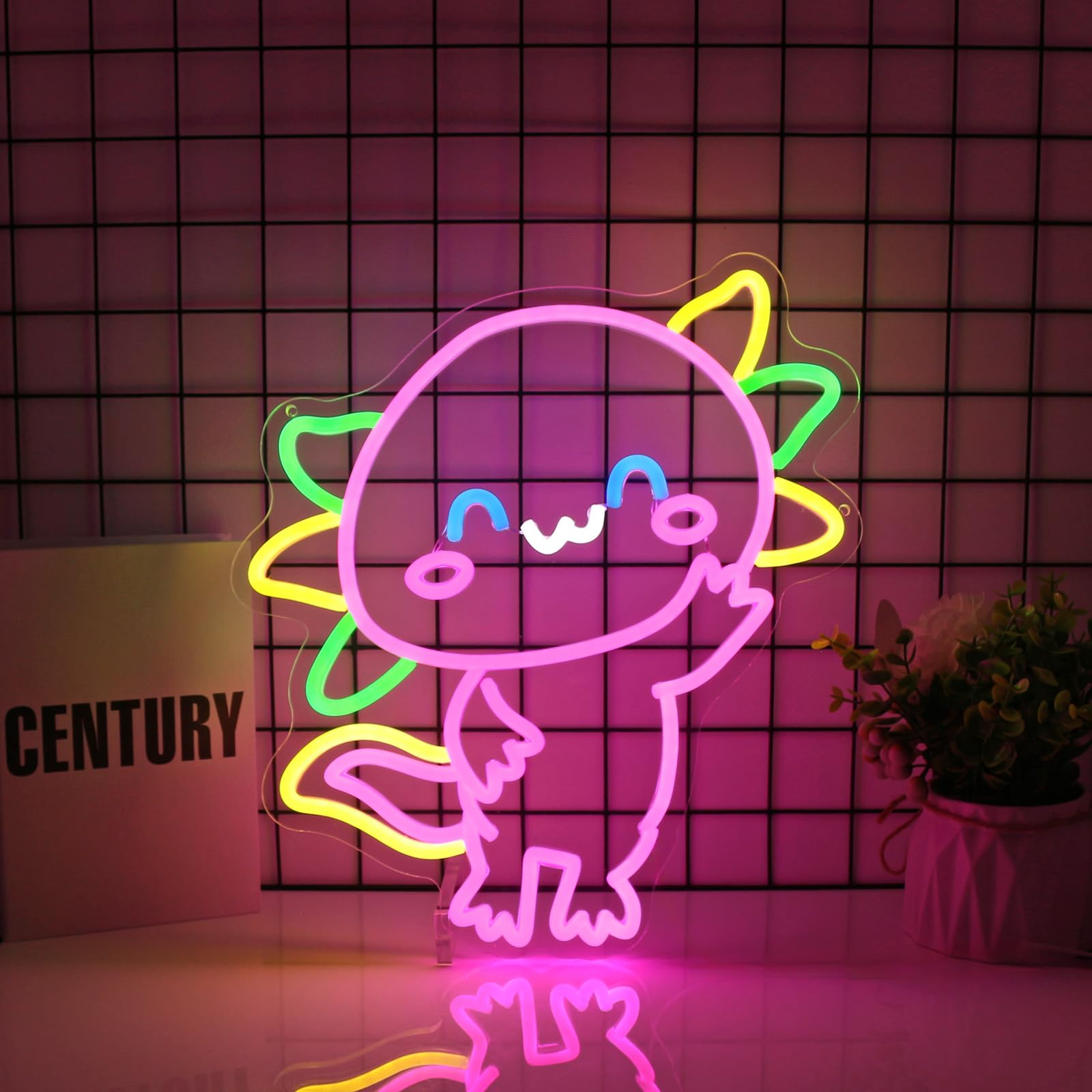 Photo 1 of Ebdobgbs Axolotl Neon Sign Led Neon Lights Salamander Signs for Wall Decor Light Up Sign for Birthday Party Club Gift