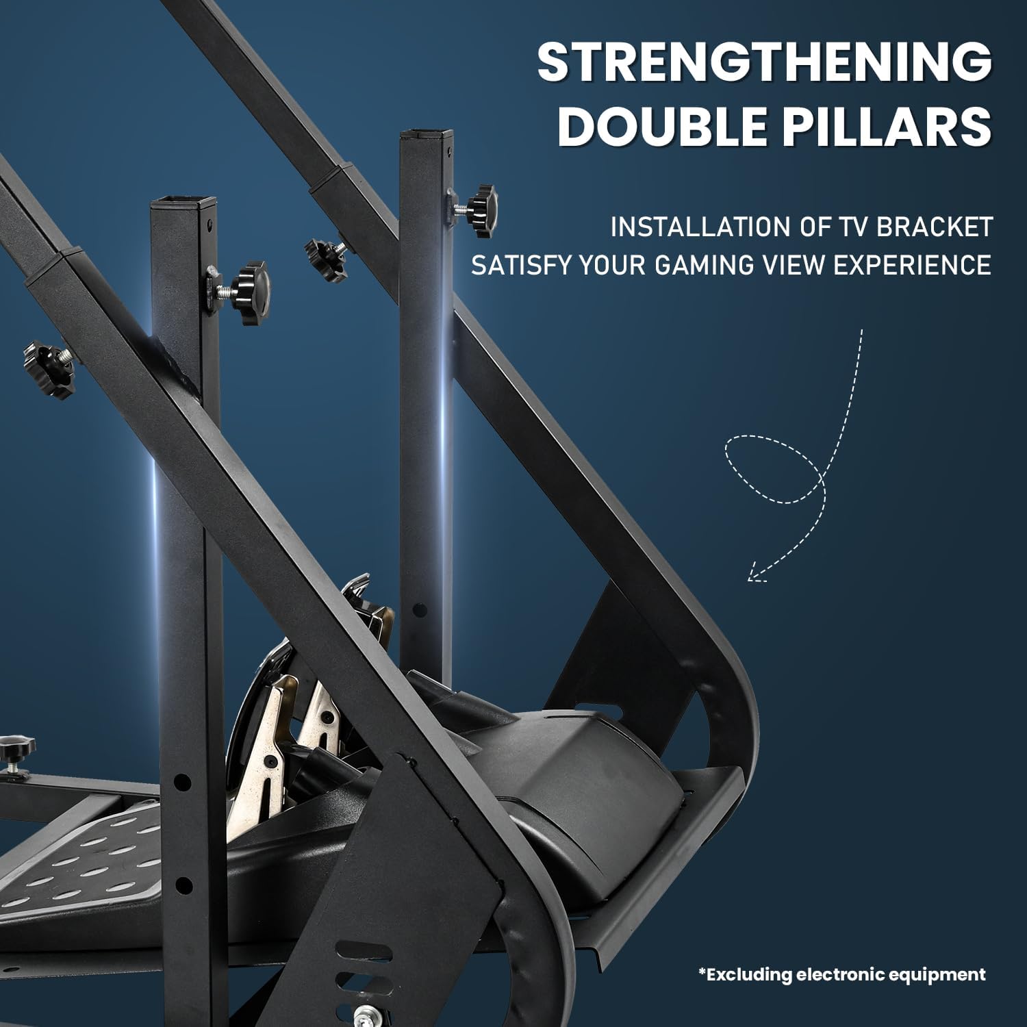 Supllueer Racing Simulator Cockpit with Comfort Gaming Seat&Monitor Stand Fit for Logitech/Thrustmaster/Fanatec GPRO G29 G920 T300, Adjustable Sim Race Mount No Steering Wheel Shifter Pedal Display
