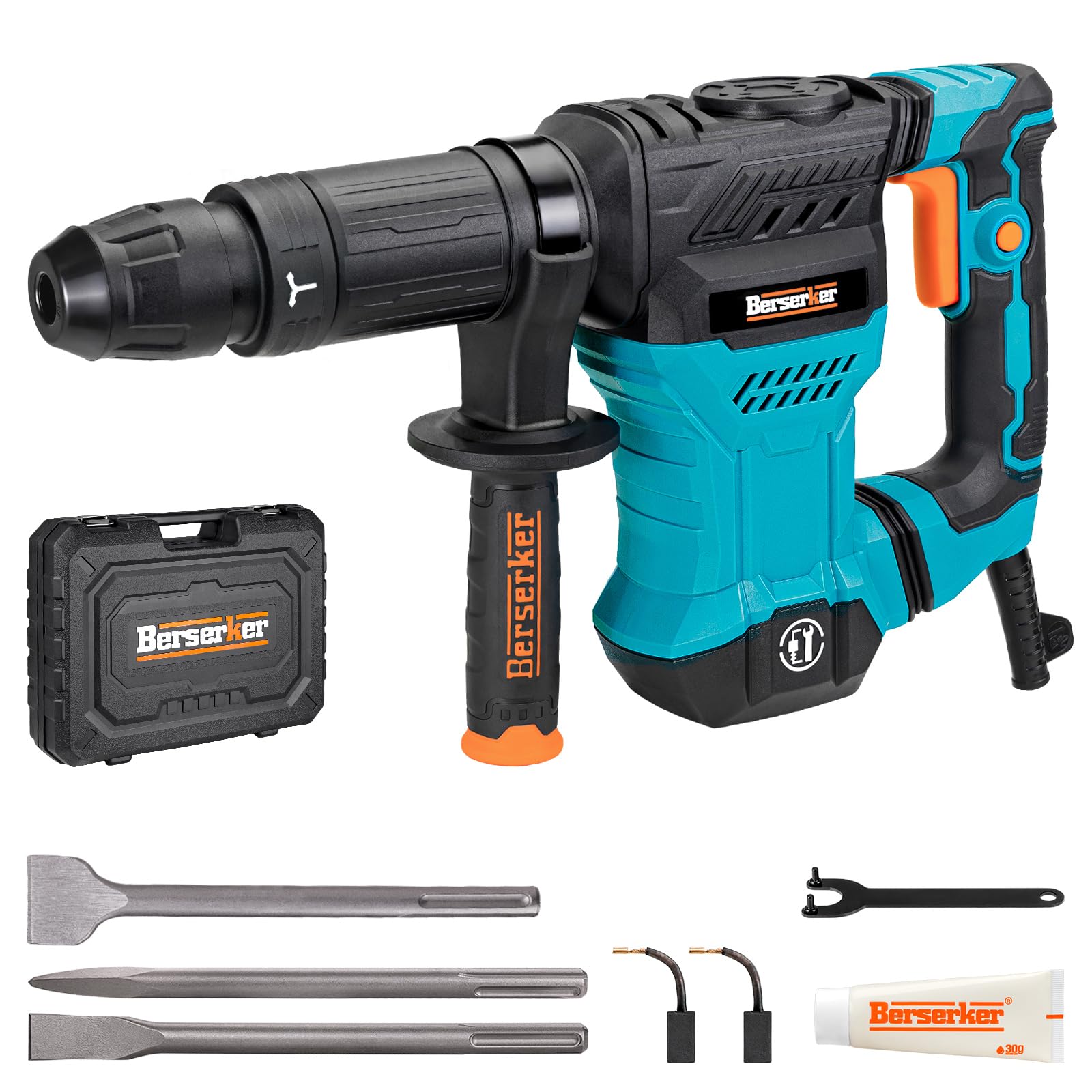 Photo 1 of ***MISSING PARTS***
Berserker 1300W 12-Pound SDS-Max Demolition Jack Hammer, 1-9/16" 11-Amp Small Corded Electric Demo Chipping Hammer for Floor Tile Removal, Concrete Breaker with Carrying Case & 3 Chisels
