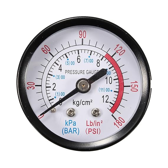 MASUNN 1/4 Bsp-Gewinde 0-180Psi 0-12Bar Luftdruckmessgerät Für Luftkompressor Eisen