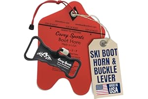 Covey Sports Ski Boot Buckle Lever & Boot Horn Bundle - Rugged USA Made Tools Transform Foot Entry & Buckle Control - For Putting On, Tightening, & Carrying Your Snow Skiing Equipment