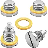 4 Pcs Lower Unit Oil Drain Plug for Mercury MerCruiser Outboard Engine Gear Case, Marine Lower Unit Drain Plug for 3/8-16 Magnetic and Non-Magnetic Screws with Gaskets Replaces 79953Q04 &amp; 8M0058389