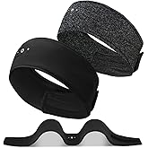 ZRUHIG 2-Pack Adjustable Sleeping Headphones, Bluetooth Sleep Headband Headphones with HD Stereo Thin Speakers for Women/Men/Teens-Black&Grey