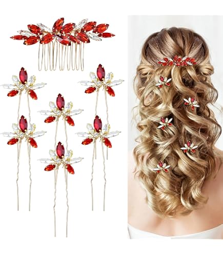 Amazon.com : Bridal Crystal Hair Comb and Earrings Set 