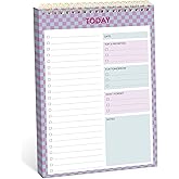 To Do List NotePad, Aesthetic To Do List Notebook for Work With 52 Sheet For Daily Tasks and Goal Setting, Undated Daily Planner Perfect for Office, Home and School Supplies - Lavender Checkered