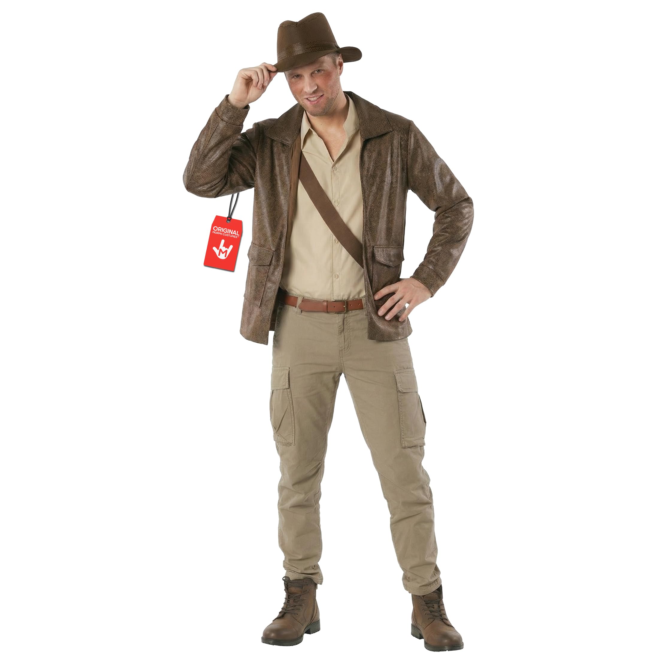 Morph Archaeologist Costume Adult Halloween Outfit For Mens Action Explorer World Book Day Costumes Adults 2XL