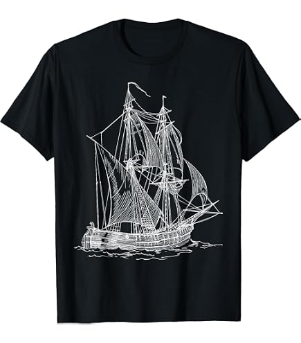 Amazon.com: Cool Graphic Design Old Pirate Ship T-Shirt : Clothing