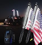 Xprite 2PC 2FT White Spiral LED Whip Lights with