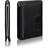 Kingly Cash Clip Slim Leather Wallet for Men with RFID Blocking & Money Clip - Minimalist Front Pocket Bifold Wallet Holds 12 Cards - Secure Card Holder with Easy Access Pull Tab