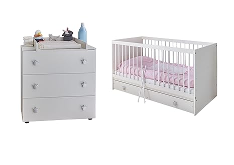 TICAA Babyzimmer'Paula' 3-teilig Weiß